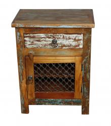 SOLID RECLAIMED TEAK WOOD END TABLE NIGHTSTAND