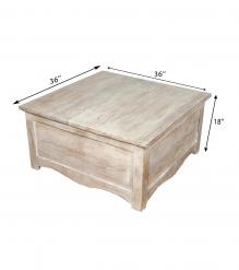 RECLAIMED WOOD STORAGE COFFEE TABLE W/ 2 ENTRY OPTIONS