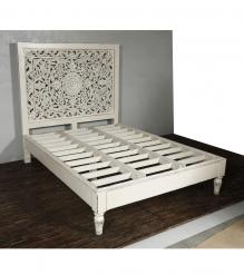 HAND CARVED SOLID WOOD Queen bed
