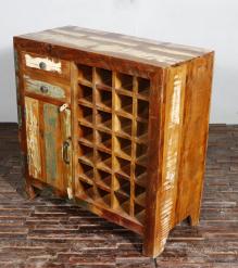 SOLID RECLAIMED TEAK WOOD WINE BAR