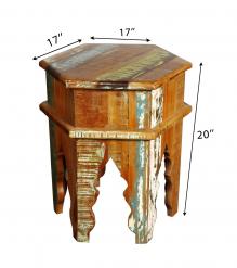 SOLID RECLAIMED TEAK WOOD END TABLE / NIGHTSTAND