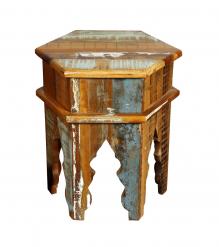 SOLID RECLAIMED TEAK WOOD END TABLE / NIGHTSTAND