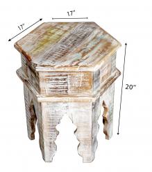 SOLID RECLAIMED TEAK WOOD END TABLE / NIGHTSTAND