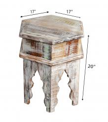 SOLID RECLAIMED TEAK WOOD END TABLE / NIGHTSTAND