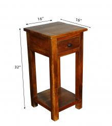 SOLID RECLAIMED TEAK WOOD END TABLE NIGHTSTAND