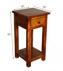 SOLID RECLAIMED TEAK WOOD END TABLE NIGHTSTAND