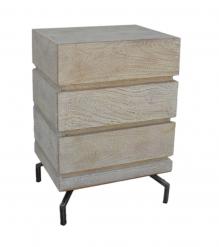 SOLID WOOD 3 DRAWER END TABLE / NIGHTSTAND