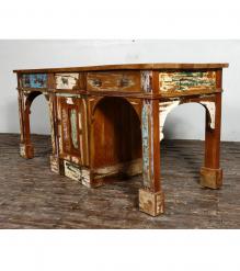 SOLID RECLAIMED TEAK WOOD COUNTER HEIGHT WORK + STUDY STATION