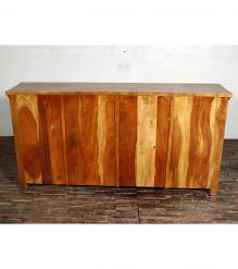 SOLID RECLAIMED HAND CARVED TEAK WOOD SIDEBOARD CABINET W/ 4 DRAWERS & 4 DOORS