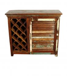 SOLID RECLAIMED TEAK WOOD WINE LIQUOR BAR
