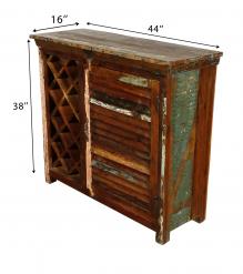 SOLID RECLAIMED TEAK WOOD WINE LIQUOR BAR
