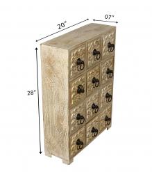 SOLID WOOD HAND CARVED 12 DRAWER CHEST