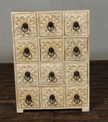 SOLID WOOD HAND CARVED 12 DRAWER CHEST