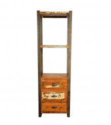 SOLID RECLAIMED TEAK 3 DRAWER BOOKCASE NIGHTSTAND SHELVING UNIT