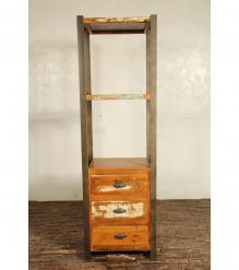 SOLID RECLAIMED TEAK 3 DRAWER BOOKCASE NIGHTSTAND SHELVING UNIT