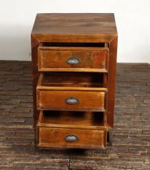 SOLID RECLAIMED TEAK WOOD 3 DRAWER END TABLE NIGHTSTAND