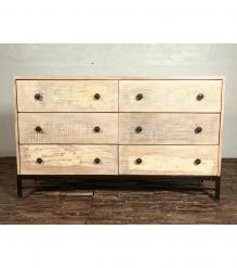 SOLID RECLAIMED TEAK WOOD 6 DRAWER BUREAU CHEST