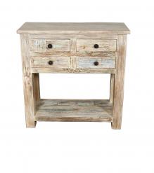 SOLID RECLAIMED TEAK WOOD SIDEBOARD W/ SHELF & 4 DRAWERS