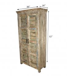 2 DOOR SOLID RECLAIMED TEAK WOOD CABINET