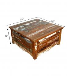 SOLID RECLAIMED TEAK WOOD W/ STORAGE TOP