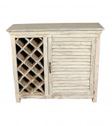 SOLID RECLAIMED TEAK WOOD WINE BAR W/ CABINET