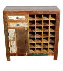 SOLID RECLAIMED TEAK WOOD WINE BAR