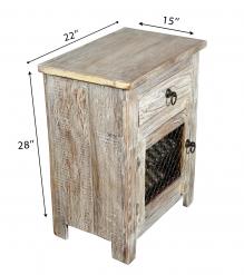 SOLID RECLAIMED TEAK WOOD END TABLE / NIGHTSTAND