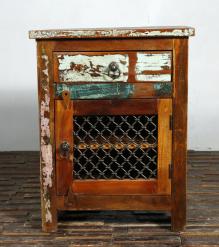 SOLID RECLAIMED TEAK WOOD END TABLE / NIGHTSTAND 