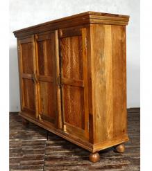 HAND CARVED SOLID RECLAIMED TEAK SIDEBOARD W/3 DOORS