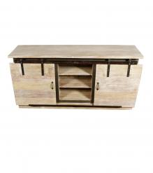 SOLID RECLAIMED TEAK WOOD SIDEBOARD W/ SLIDING DOORS