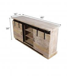 SOLID RECLAIMED TEAK WOOD SIDEBOARD W/ SLIDING DOORS