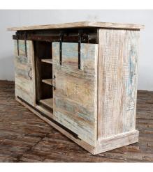 SOLID RECLAIMED TEAK WOOD SIDEBOARD W/ SLIDING DOORS