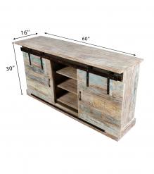 SOLID RECLAIMED TEAK WOOD SIDEBOARD W/ SLIDING DOORS