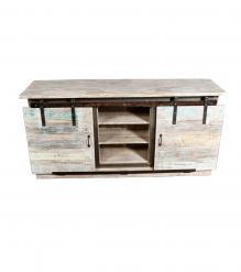 SOLID RECLAIMED TEAK WOOD SIDEBOARD W/ SLIDING DOORS