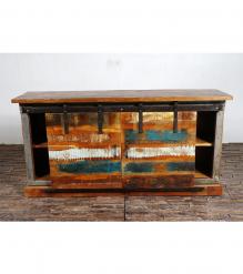 SOLID RECLAIMED TEAK WOOD SIDEBOARD W/ SLIDING DOORS