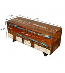 SOLID RECLAIMED TEAK WOOD STORAGE TRUNK / COFFEE TABLE