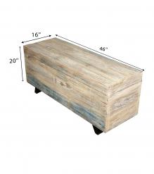 SOLID RECLAIMED TEAK WOOD STORAGE TRUNK / COFFEE TABLE