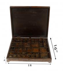 SOLID RECLAIMED TEAK PRINTERS BOX W/ COVER