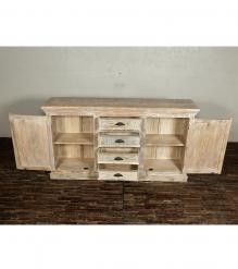 SOLID HAND CARVED RECLAIMED TEAK SIDEBOARD W/ 2 DOORS & 4 DRAWERS