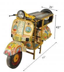 BOHO HAND PAINTED MULTI COLOR SCOOTER WINE RACK