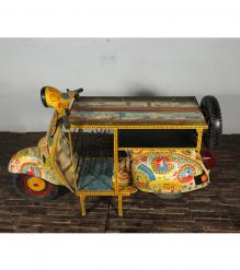 BOHO HAND PAINTED MULTI COLOR SCOOTER WINE RACK