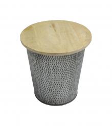 SOLID WOOD & IRON END TABLE