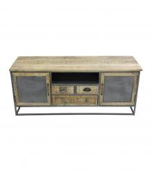SOLID WOOD & IRON MEDIA CABINET