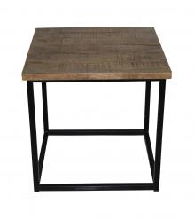 SOLID WOOD & IRON END TABLE