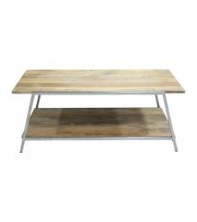 SOLID WOOD & IRON COFFEE TABLE