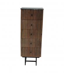 SOLID WOOD & IRON TALL CHEST 
