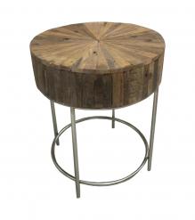 SOLID WOOD & IRON END TABLE 