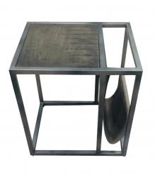 SOLID WOOD & IRON END TABLE