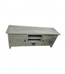 SOLID WOOD & IRON MEDIA STAND CONSOLE