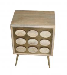 WOOD & DECORATIVE METAL SIDE TABLE